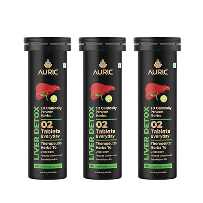 Auric Liver Detox Effervescent Tablet Drop Fizz & Drink - 20 tabs
