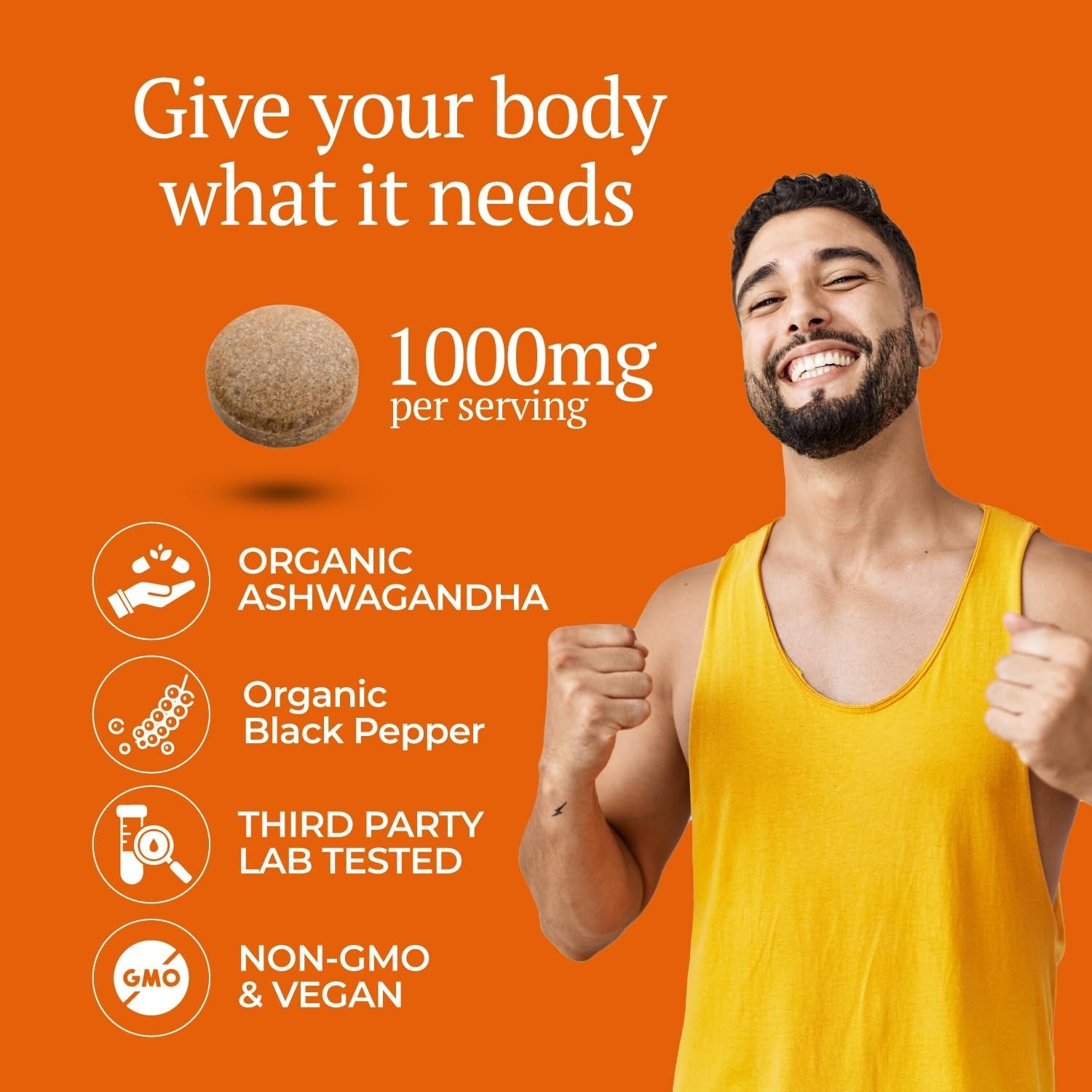 Nutrahar Organic Ashwagandha 1000mg - 60 Tablets