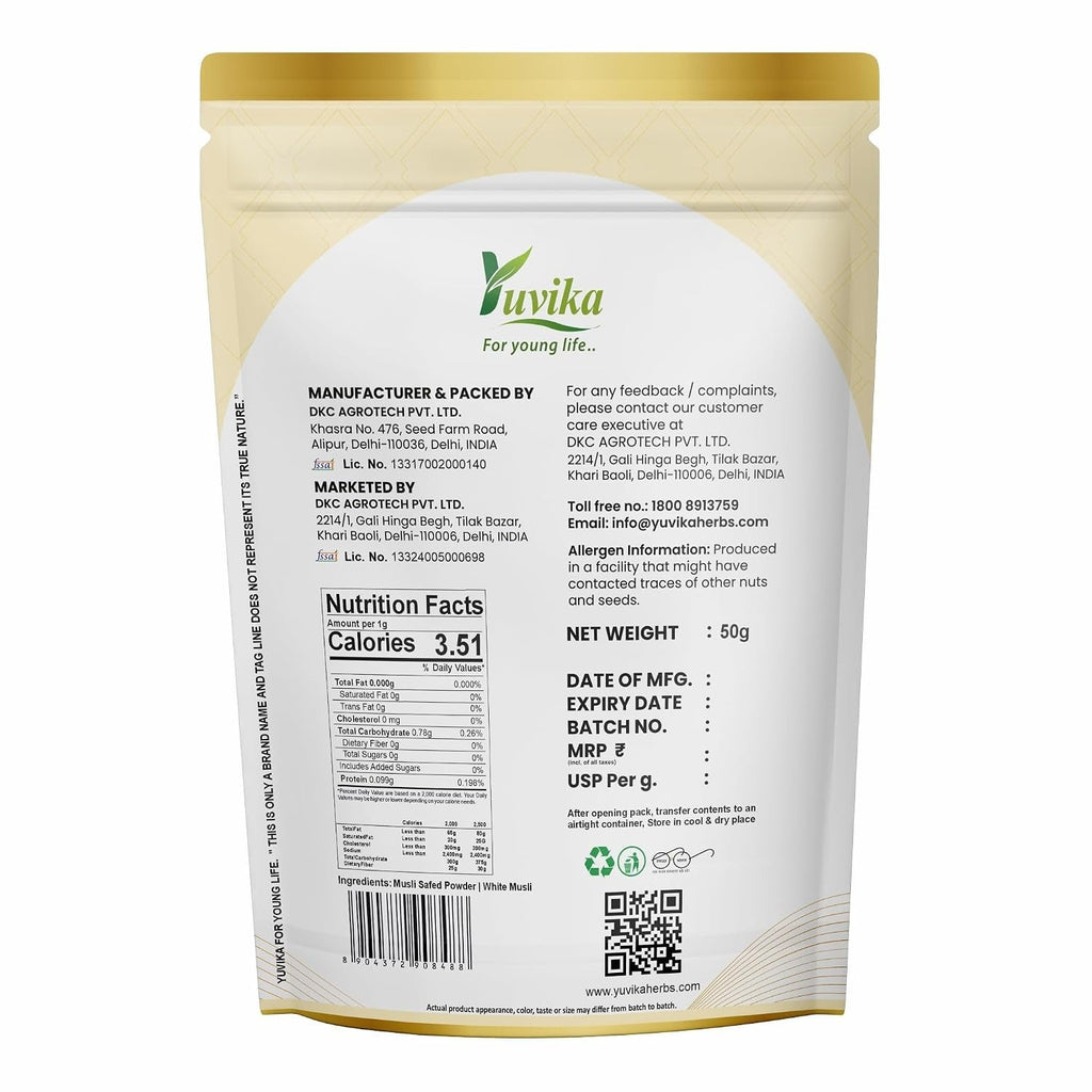 Yuvika Musli Safed powder / White Musli Powder - 50 gms