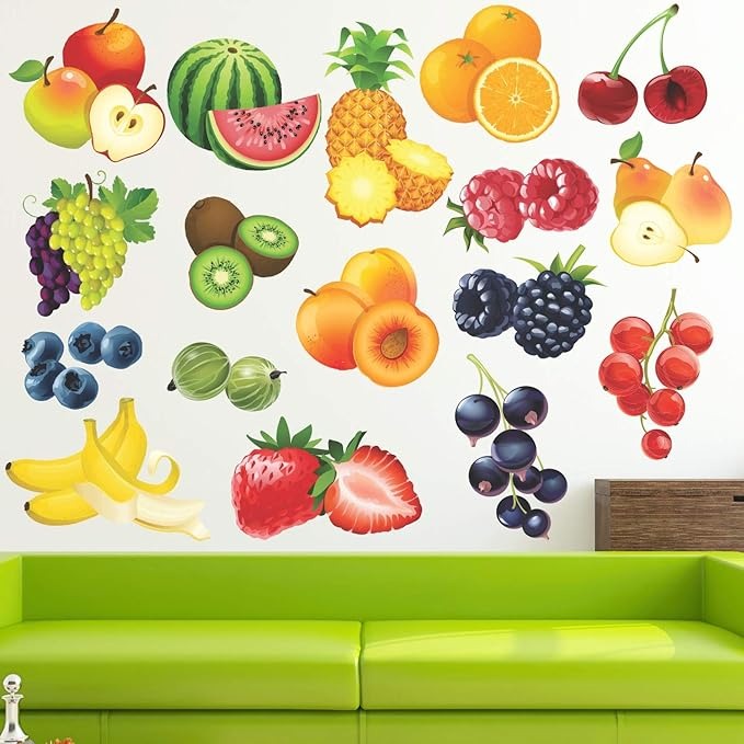 StickMe Colourful Furits Baby Kids Learning Education Wall Sticker -SM408