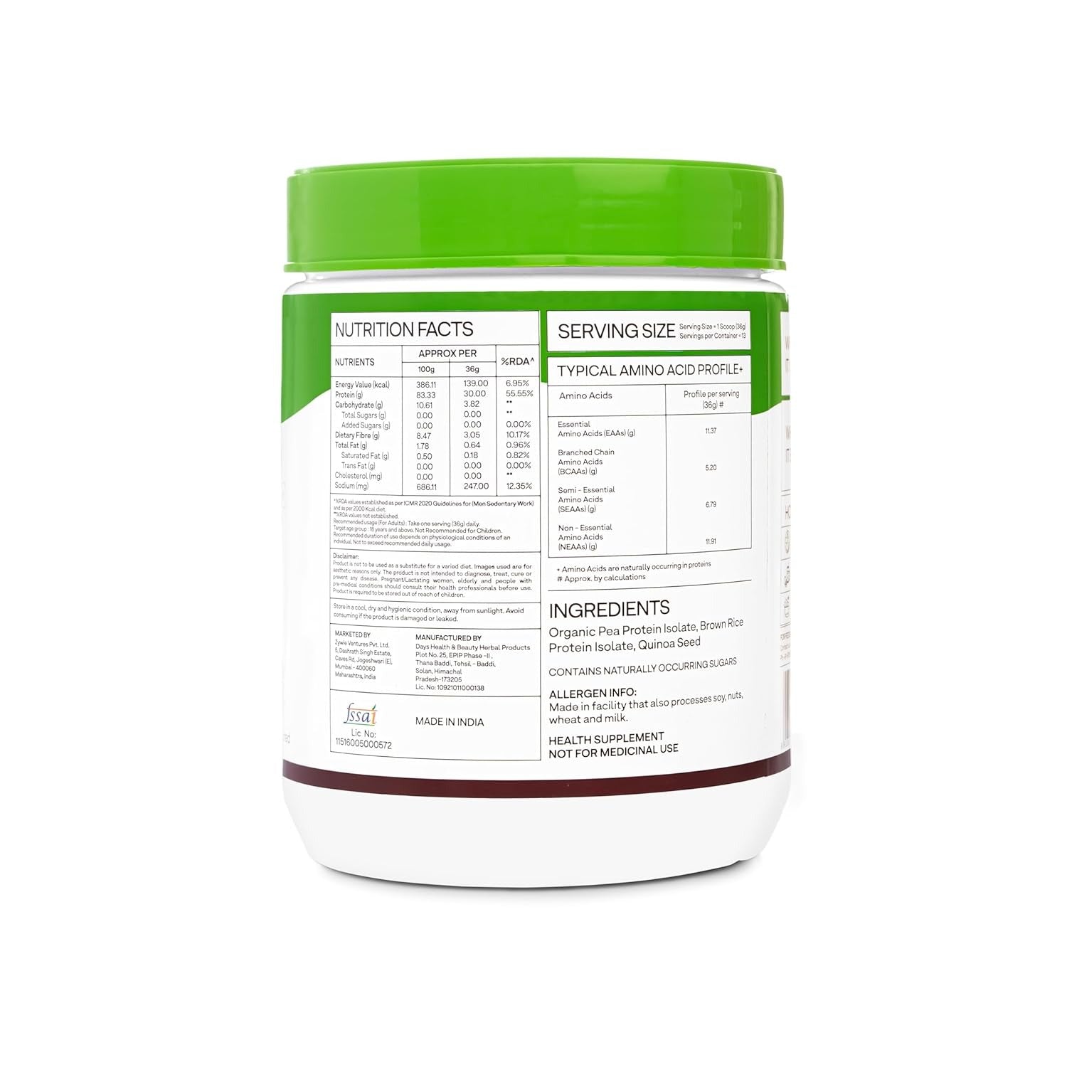 Oziva Organic Plant Protein for Everyday Fitness