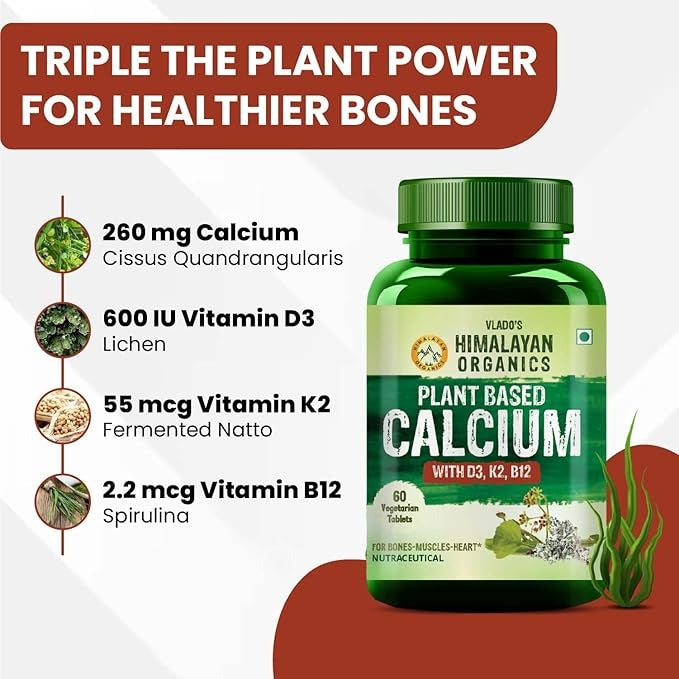Himalayan Organics Plant Based Calcium Vegetarian Capsules - 120 tabs