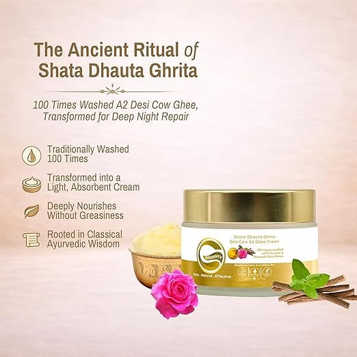 Greenviv Shata Dhauta Ghrita Desi Cow A2 Ghee Cream - 50 ml