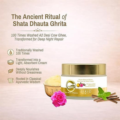 Greenviv Shata Dhauta Ghrita Desi Cow A2 Ghee Cream - 50 ml