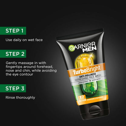 Garnier Men TurboBright Double Action Pack of 2 - 150 gms