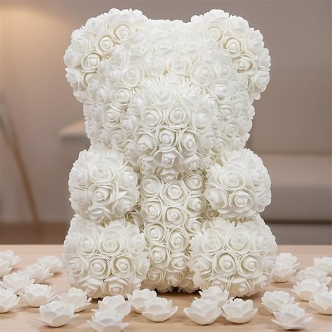 Artificial Flowers White Roses Real Looking Fake Roses with Stem Leaves White