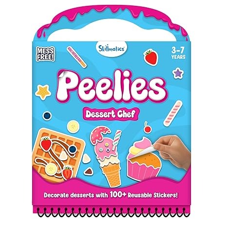 Skillmatics Reusable Sticker Activity Book Peelies 100+ Reusable Cling Stickers 6 Pictures