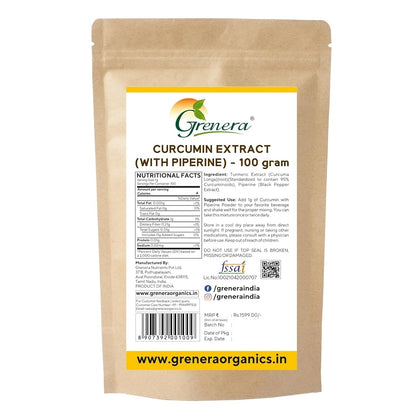 Grenera Curcumin Extract with Piperine - 100 gms