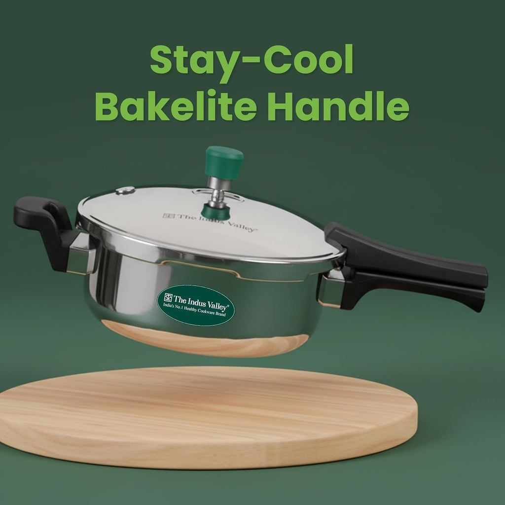 The Indus Valley Tri-Ply Stainless Steel Pressure Pan 3.5-5L