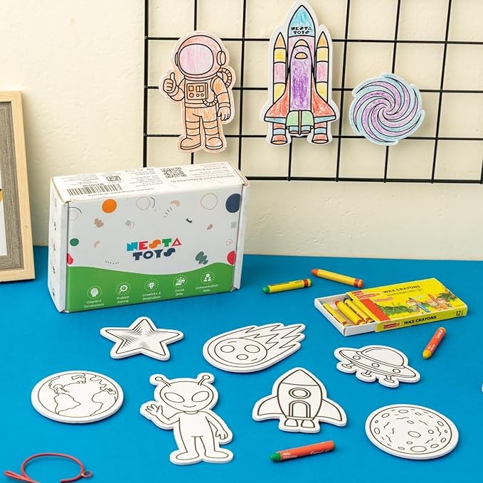 Nesta Toys Diy Space Magnets Art & Craft Activity for Girls & Boys Art Kits & Supplies DIY Creative Activity Gifts for Kids Ages 6, 7, 8, 9, 10, 11, 12 Years