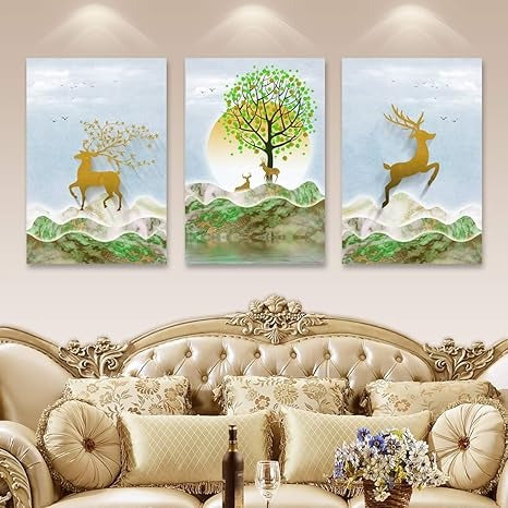 Rangoli MDF 3 Pcs Wall Poster 12x18 Inch Decorative Wall Art P-2 Design-9