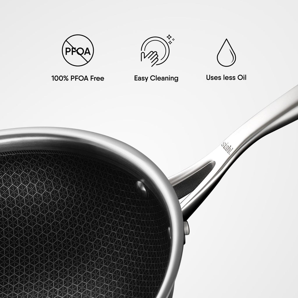 Stahl Deep Fry Pan Triply Artisan Hybrid Series