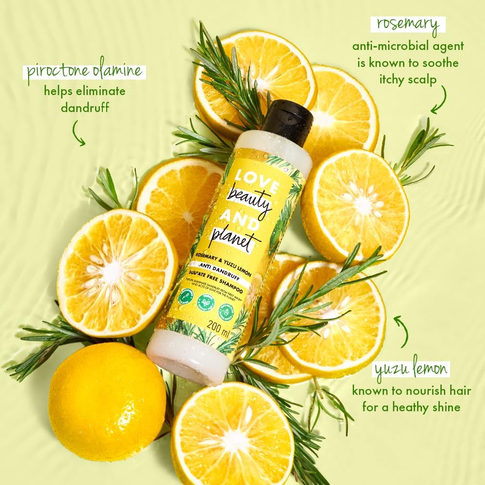 Love Beauty And Planet Rosemary & Yuzu Lemon Sulfate Free Anti Dandruff Shampoo