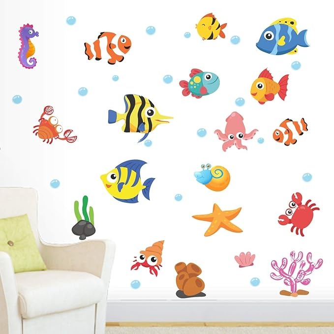 StickMe Aquarium Fish Tank Baby Kids Learning Education Wall Sticker -SM394 Self Adhesive