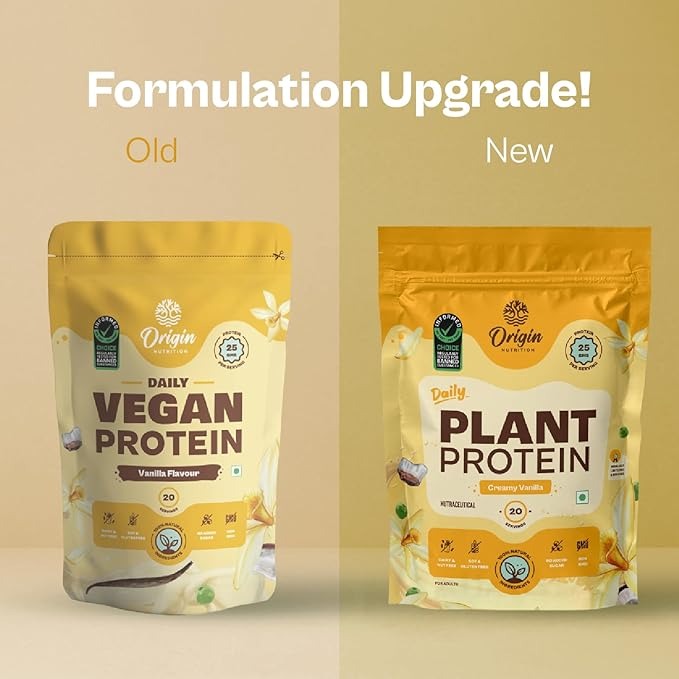 Origin Nutrition Natural Vegan Protein Powder Vanilla Flavour - 792 gms
