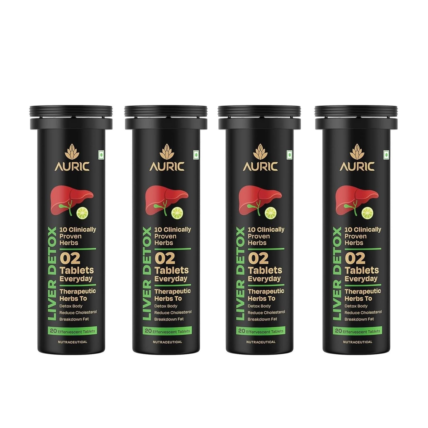 Auric Liver Detox Effervescent Tablet Drop Fizz & Drink - 20 tabs