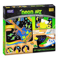 Imagimake DIY Neon Art Kit Painting & Coloring Kit with Neon Brush Pens & Stamps