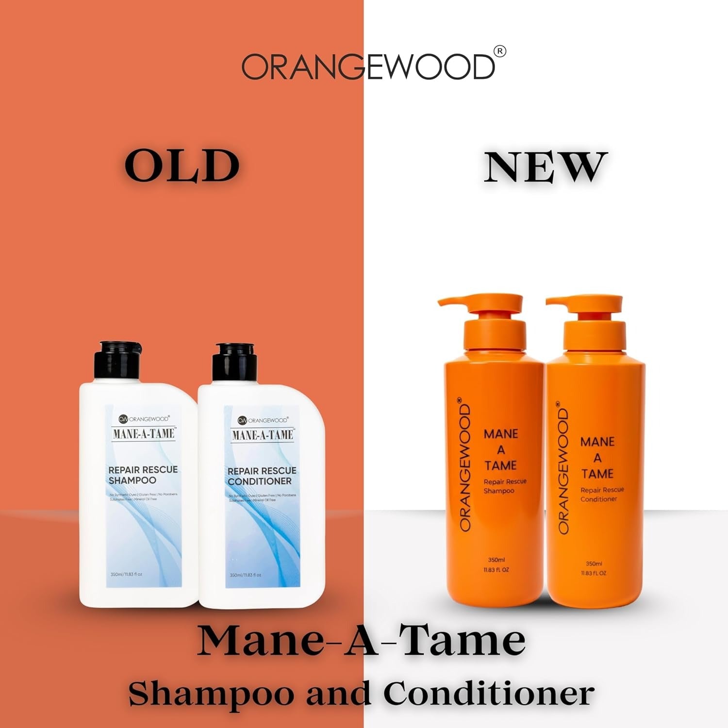 Orangewood Mane A Tame Repair Rescue Shampoo & Conditioner - 350 ml Each