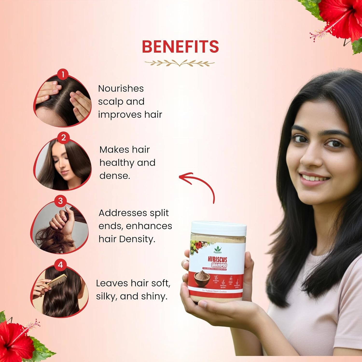 Havintha Natural Amla Reetha Shikakai Methidana And Hibiscus Powder Shampoo - 227 gms