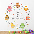 StickMe 7 Days of The Week Cute Animals Baby Kids Learning Education Creative Colorful Wall Sticker -Sm703