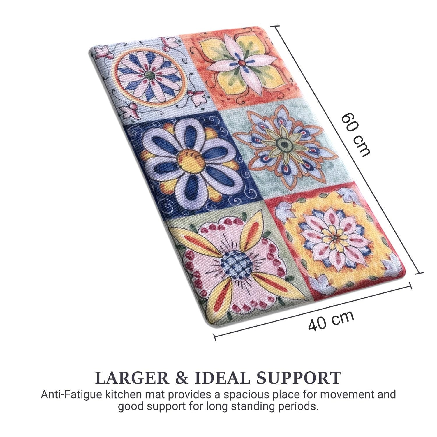 Luxe Home Cuba PVC Door Mats Loop Utillity Anti Fatigue Mosaic Cushioned Non Slip (40x60 cm)
