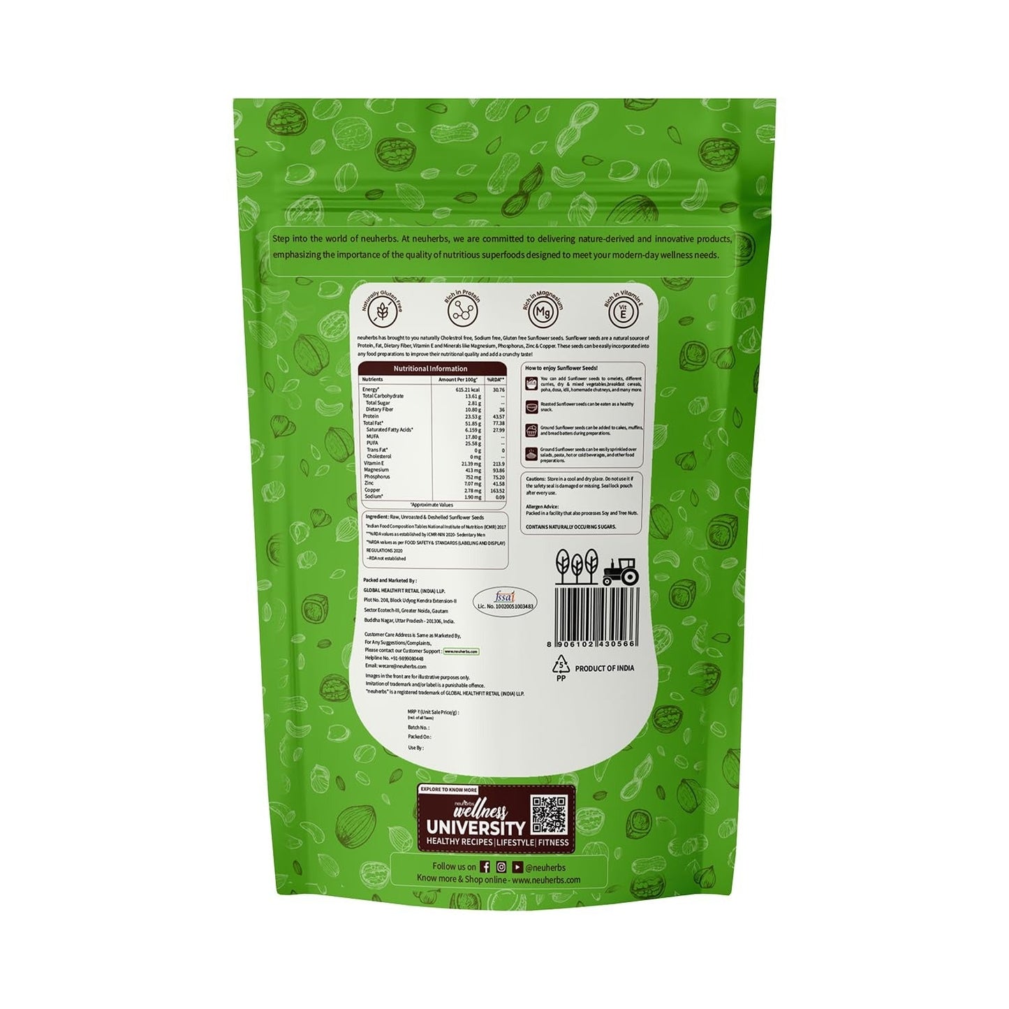 Neuherbs Organic Sunflower Seeds - 200 gms