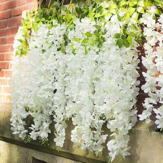 Ployester Plastic Artificial Flower Wisteria Hanging