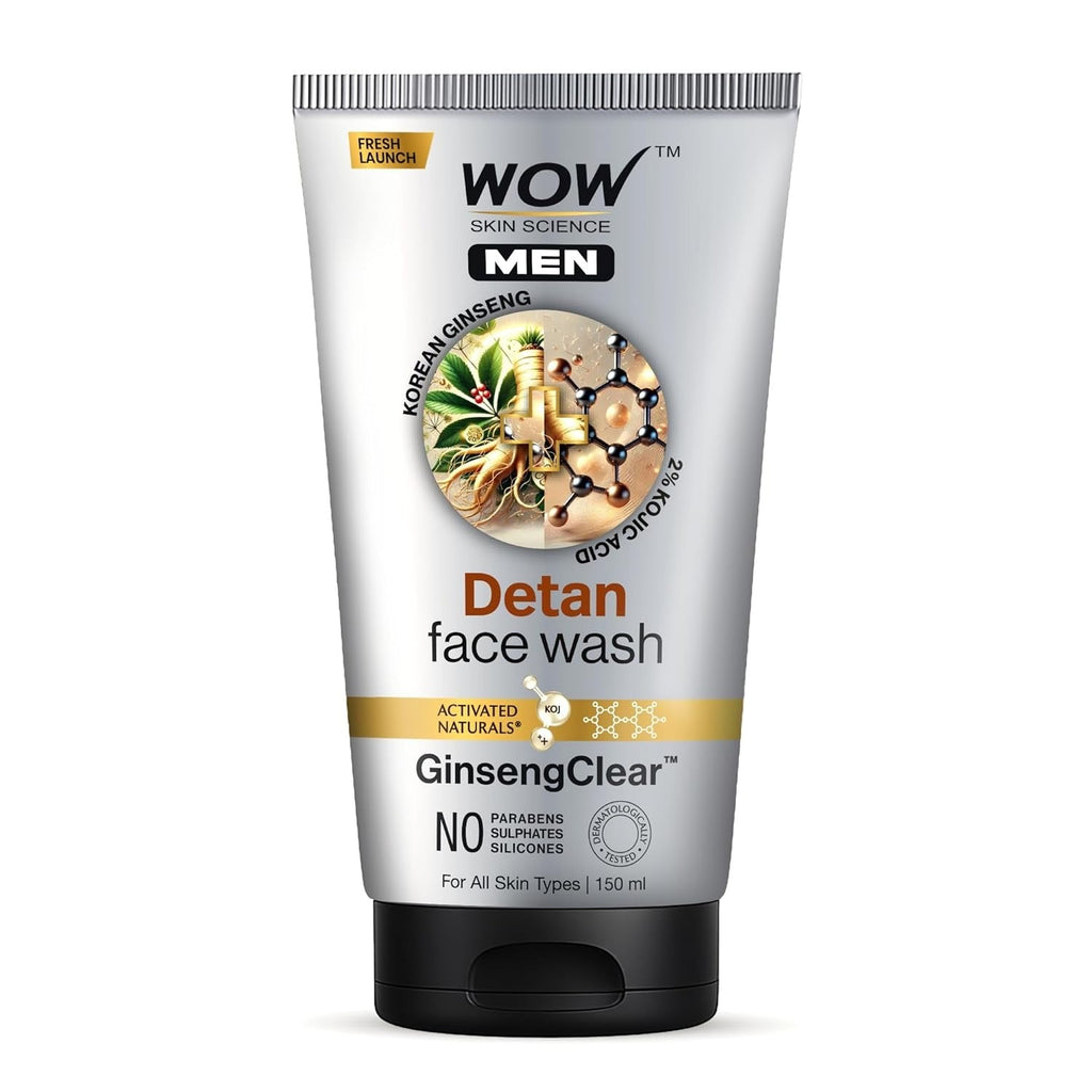 Wow Skin Science Men Detan Face Wash GinsengClear - 100 ml