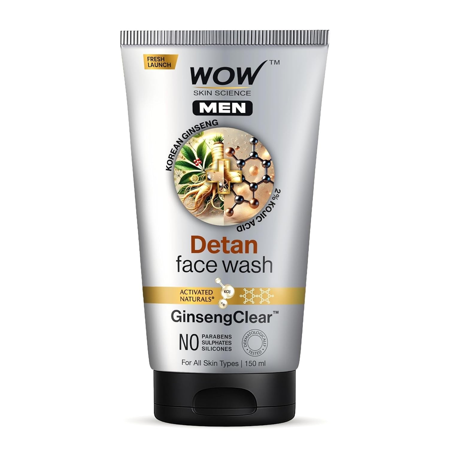 Wow Skin Science Men Detan Face Wash GinsengClear - 100 ml