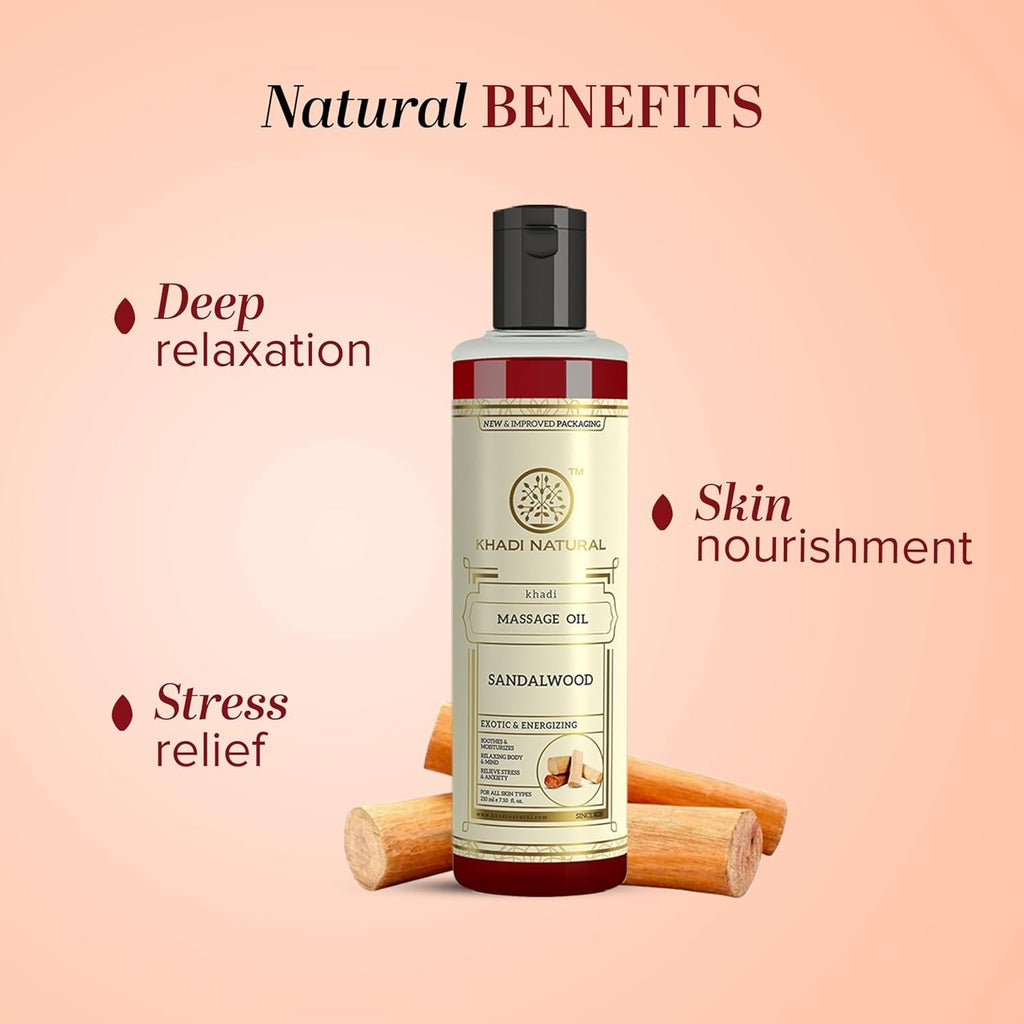 Khadi Natural Sandalwood Massage Oil - 210 ml