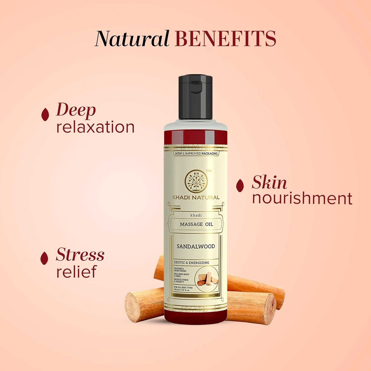 Khadi Natural Sandalwood Massage Oil - 210 ml