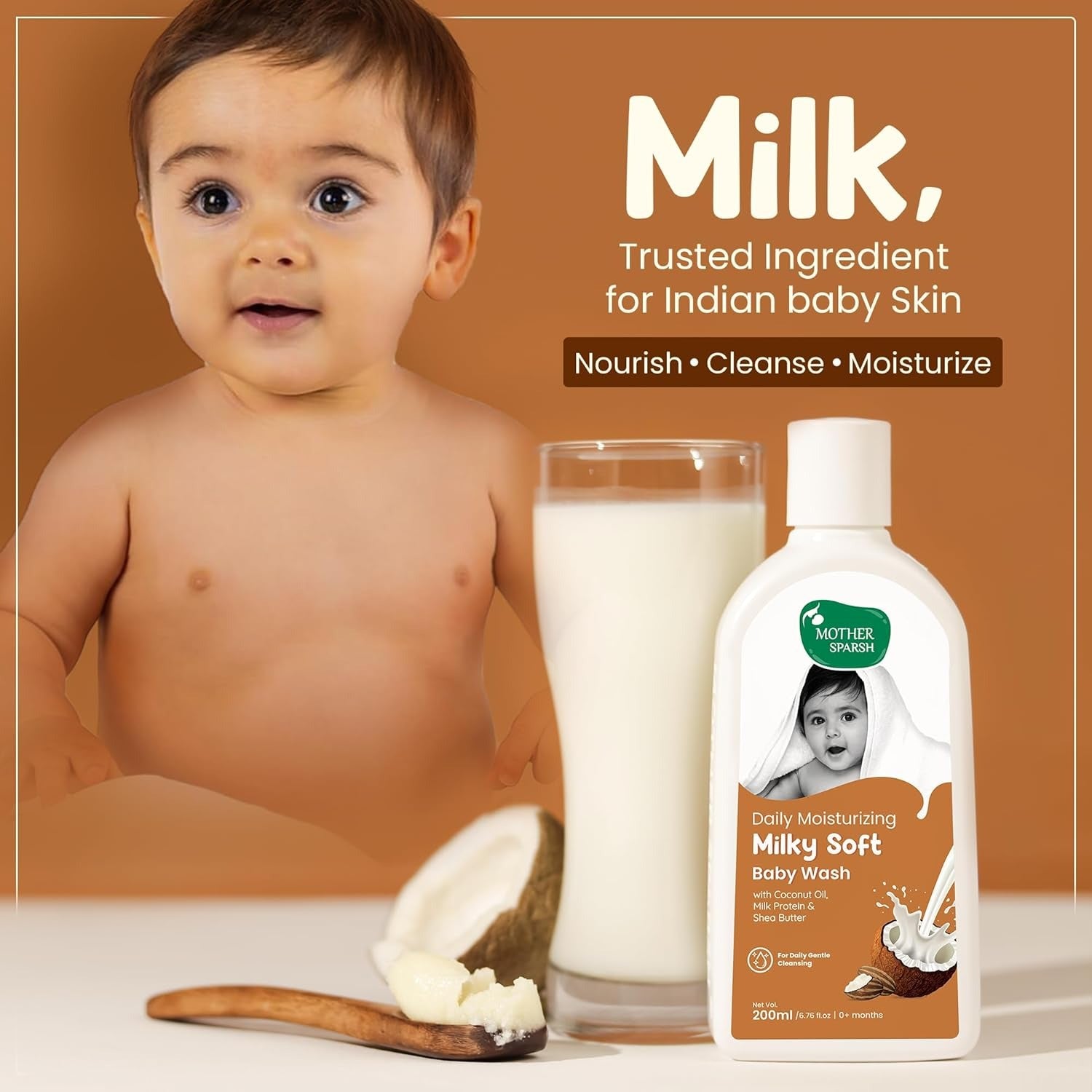 Mother Sparsh Milky Soft Baby Wash - 200 ml