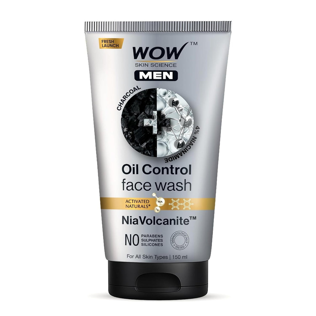 WOW Skin Science MEN CHARCOAL + NIACINAMIDE Oil-Control Face Wash