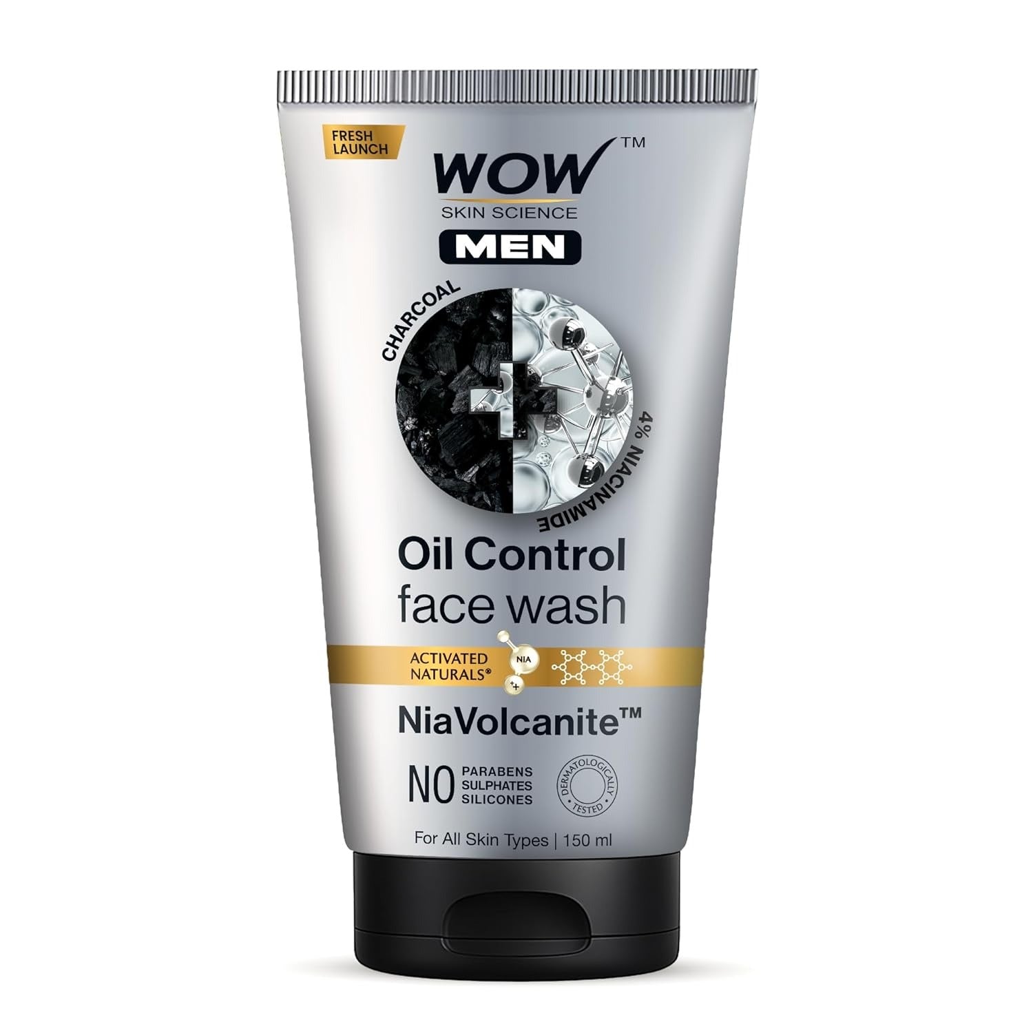 WOW Skin Science MEN CHARCOAL + NIACINAMIDE Oil-Control Face Wash