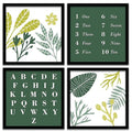 Kotart Educational Poster Set for Kids Room Photo Frames for Learning Set of 4