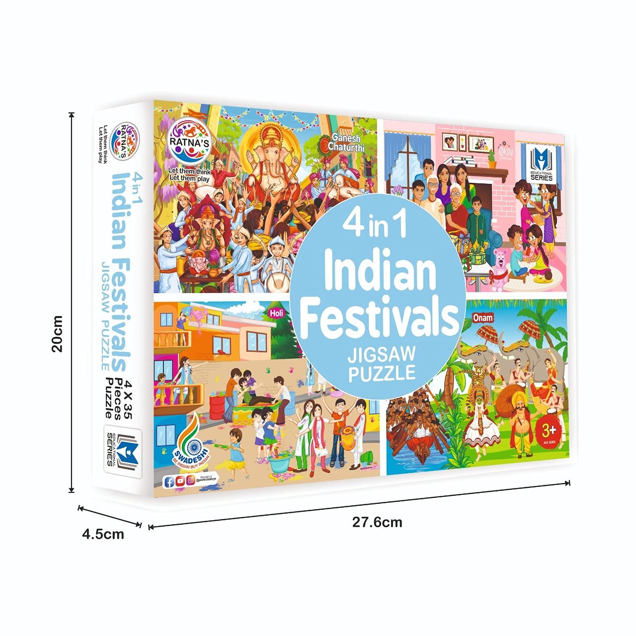 Ratna's 4 in 1 Indian Festivals Jigsaw Puzzle for Kids