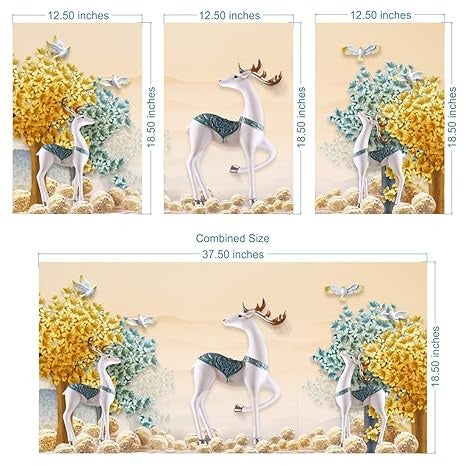 Rangoli MDF 3 Pcs Wall Poster 12x18 Inch Decorative Wall Art P-2 Design-10
