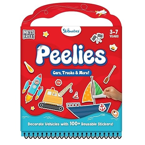 Skillmatics Reusable Sticker Activity Book Peelies 100+ Reusable Cling Stickers 6 Pictures