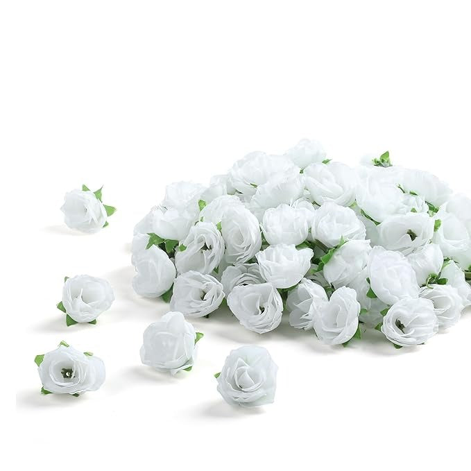 Artificial Roses Fake Silk Flower Mini Rose Head 1.5 - 100 pcs