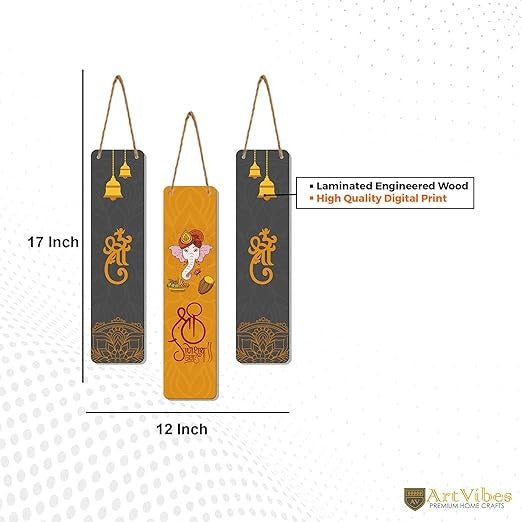 Designer Wooden Wall Hanging Decoration Mdf Wall Decoration Set of 3