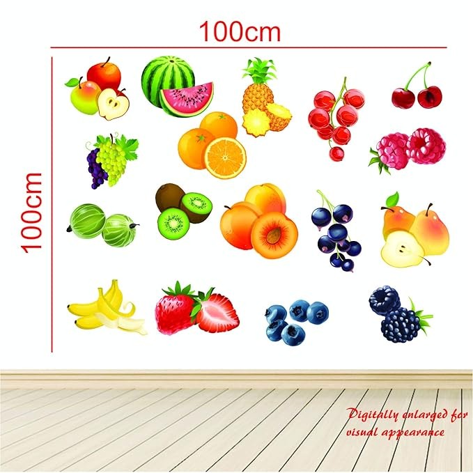StickMe Colourful Furits Baby Kids Learning Education Wall Sticker -SM408