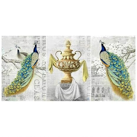 Rangoli MDF 3 Pcs Wall Poster 12x18 Inch Decorative Wall Art P-2 Design-26