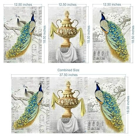 Rangoli MDF 3 Pcs Wall Poster 12x18 Inch Decorative Wall Art P-2 Design-26