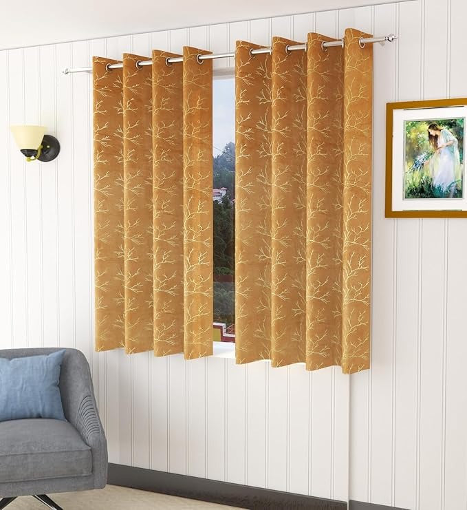 Homefab India Velvet Curtains Room Darkening Window 5 feet