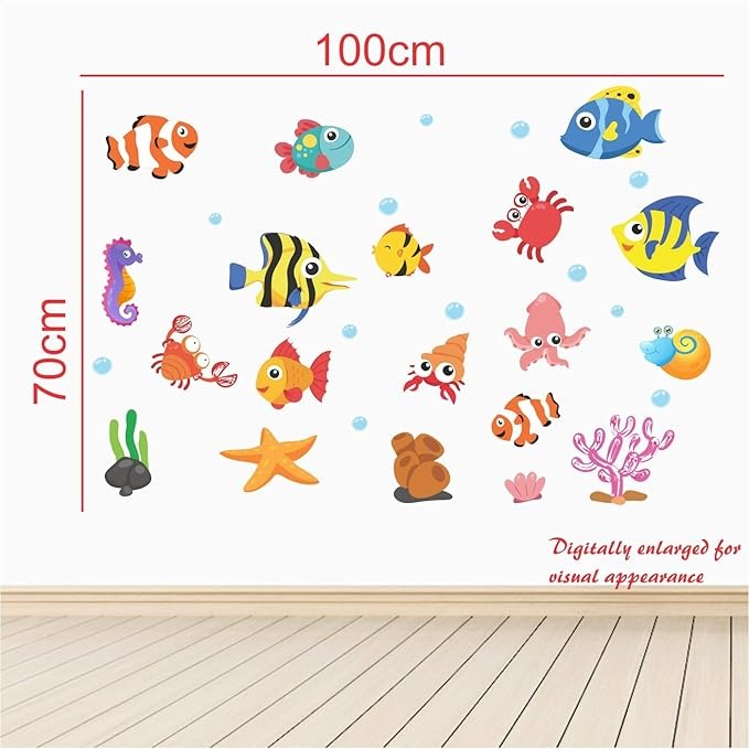 StickMe Aquarium Fish Tank Baby Kids Learning Education Wall Sticker -SM394 Self Adhesive