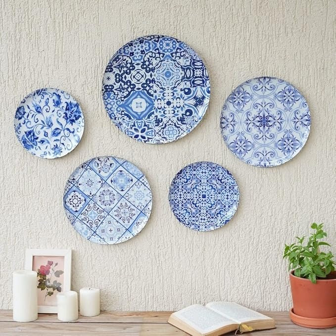 Ritualistic Portugese Wall Plates & Paintings Set of 5