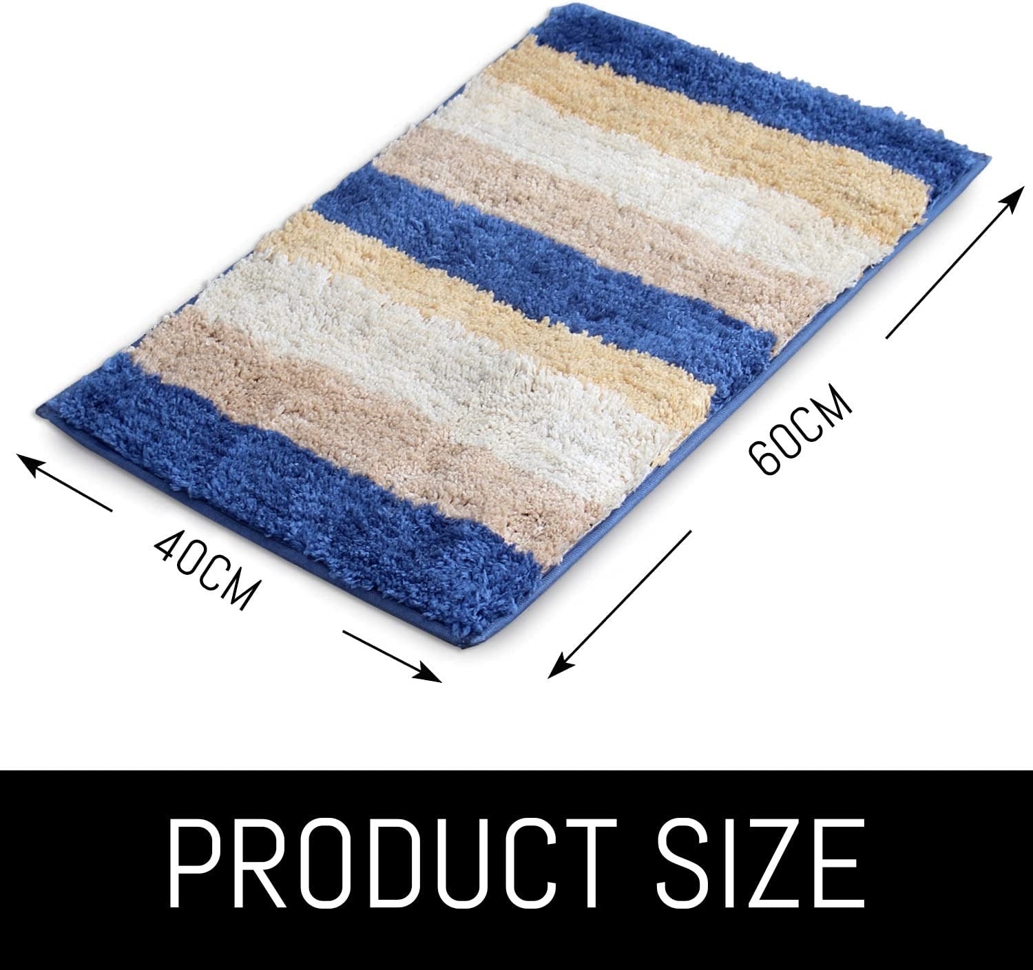 Luxe Home Bath Mat Super Soft Microfiber Non Slip Jericho Bathroom Mats 40x60 cm Colour Shadow