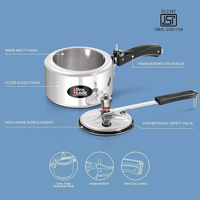 Milton ProCook Inner Lid Non-Induction Pressure Cooker