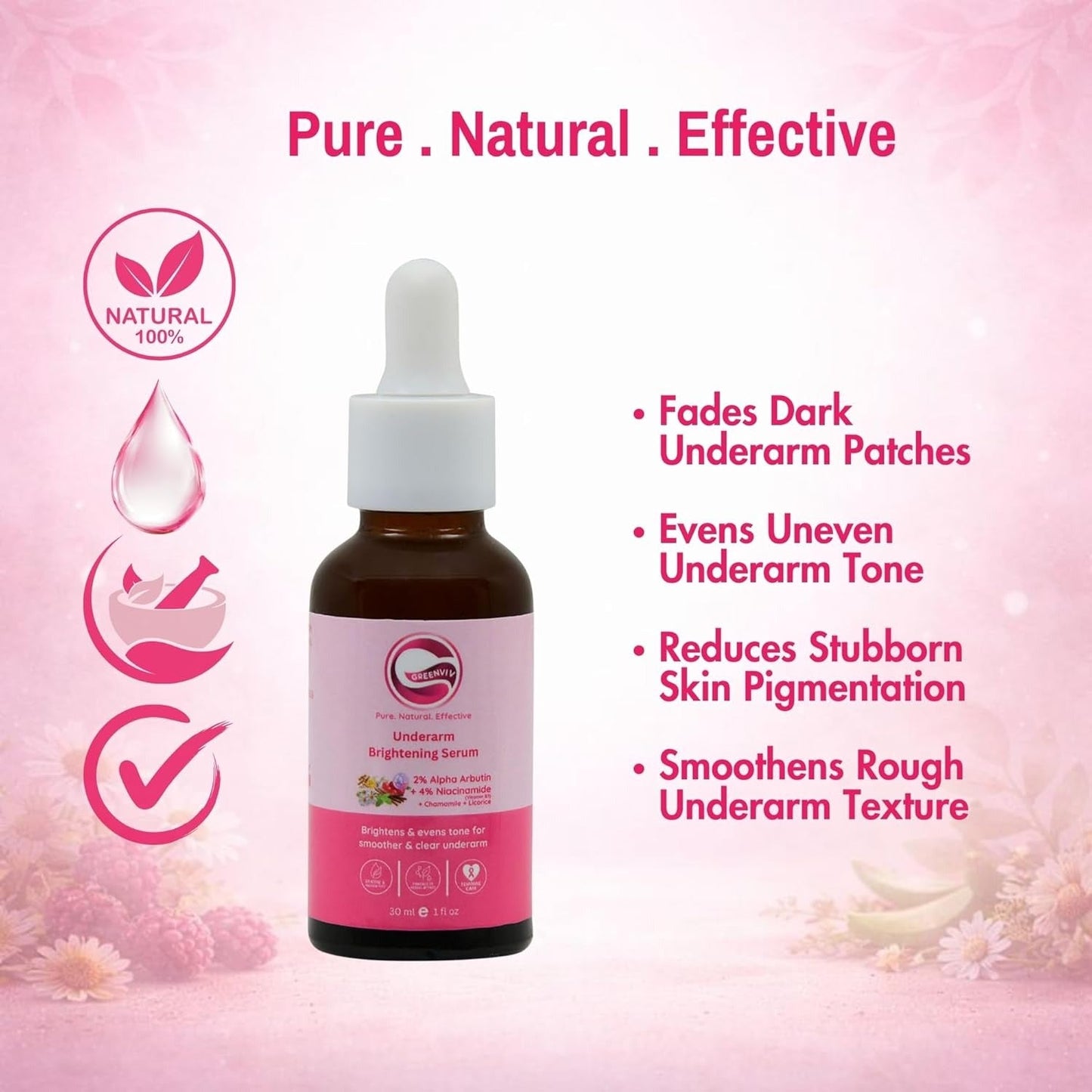 Greenviv 2% Alpha Arbutin + 4% Niacinamide Armpit Serum - 30 ml