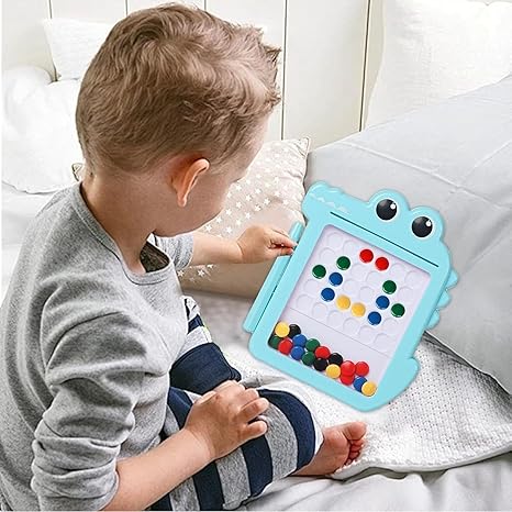 Lefan Magnetic Drawing Board for Kids, Magnetic Drawing Board for Doodling, Cute Crocodile Bead Children's Pen Puzzle, Early Education Toys-Pack of 1 pcs
